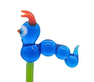 Pflanzenstecker, Raupe (hellblau)